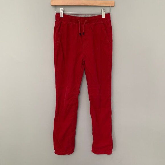 5/$25 Gymboree red corduroy pull on elastic waist lined straight leg pants - Picture 1 of 9